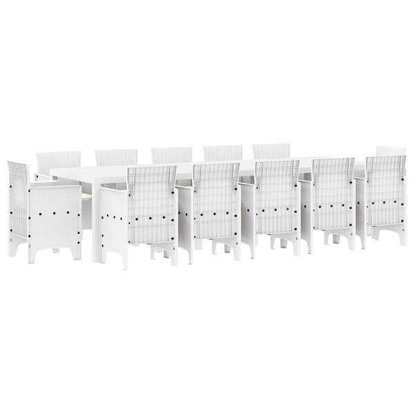 vidaXL Ensemble de salle à manger pour jardin 13 Pièces Blanc Grand