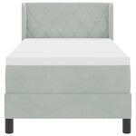 vidaXL Lit à ressorts avec matelas noir 100x200 cm en velours