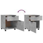 vidaXL Classeur mobile avec roues Gris béton 45x38x54 cm