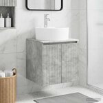 vidaXL Vanité de lavabo mural Gris béton 49 5 x 44 5 x 65 cm