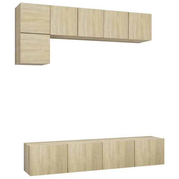 vidaXL Ensemble de meuble TV 5 Pièces Chêne sonoma Bois d'ingénierie
