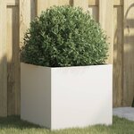 vidaXL Jardinière blanc 42x40x39 cm acier laminé à froid