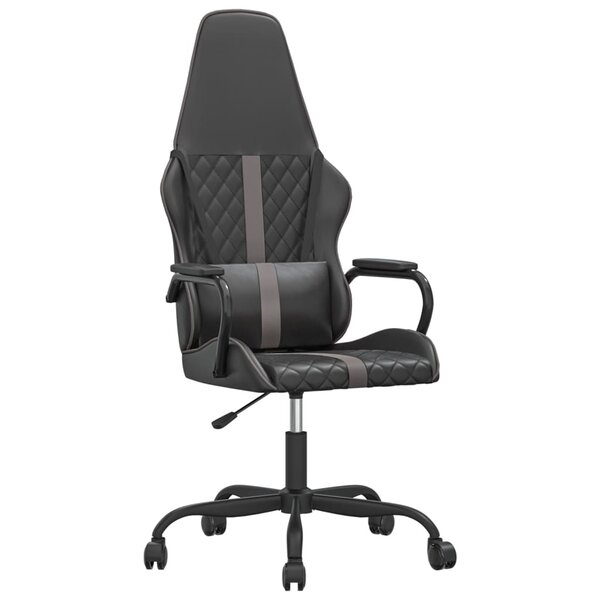 vidaXL Chaise de jeu Noir et gris Similicuir
