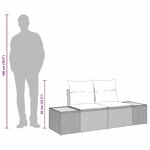 vidaXL Sofa de jardin 2 places avec rangement et coussins en polyrotin beige
