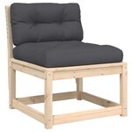 vidaXL Salon de jardin 7 Pièces avec coussins Bois de pin massif