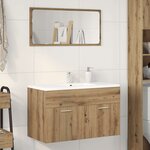 vidaXL Armoire lavabo de salle de bain chêne artisanal bois ingénierie