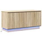 vidaXL Meuble TV avec LED Chêne sonoma 100 x 38 x 49 cm