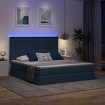 vidaXL Lit avec rangement et LED Bleu 160 x 200 cm Polyester