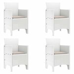 vidaXL Ensemble de salle à manger pour jardin 5 pc Blanc Rattan Polt