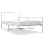vidaXL Cadre de lit métal avec tête de lit/pied de lit blanc 90x190 cm