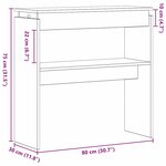 vidaXL Table console Chêne noir 80 x 30 x 80 cm Bois d'ingénierie