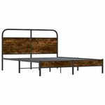 vidaXL Cadre de lit sans matelas 150x200 cm chêne fumé bois ingénierie