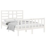 vidaXL Cadre de lit sans matelas blanc bois massif 120x190 cm