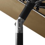 vidaXL Parasol de jardin à 3 niveaux avec mât en aluminium taupe 3 m
