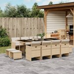 vidaXL Ensemble à manger de jardin et coussins 13 Pièces beige