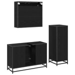 vidaXL Ensemble de mobilier de salle de bain 3 Pièces Chêne noir