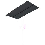 vidaXL Parasol de jardin avec mât en aluminium 180x110 cm Noir