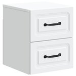 vidaXL Cabinet de chevet mural 2 Pièces Blanc 34 5 x 33 x 40 cm