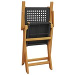 vidaXL Chaises de jardin pliantes lot de 6 noir poly rotin bois massif