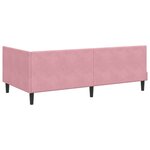 vidaXL Cadre de lit d'angle avec matelas Rose 90 x 200 cm Velours