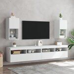 vidaXL Meubles TV avec lumières LED 2 Pièces blanc 30 5x30x60 cm