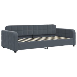 vidaXL Lit de repos gris foncé 90x190 cm velours