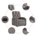 vidaXL Fauteuil inclinable électrique taupe tissu