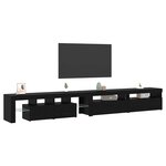 vidaXL Meuble TV 3 Pièces Chêne noir 260 x 37 x 40 cm Bois d'ingénierie