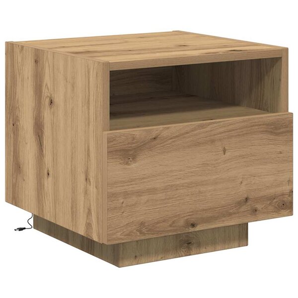 vidaXL Cabinet de chevet avec tiroir Chêne artisanal 40 x 39 x 37 cm