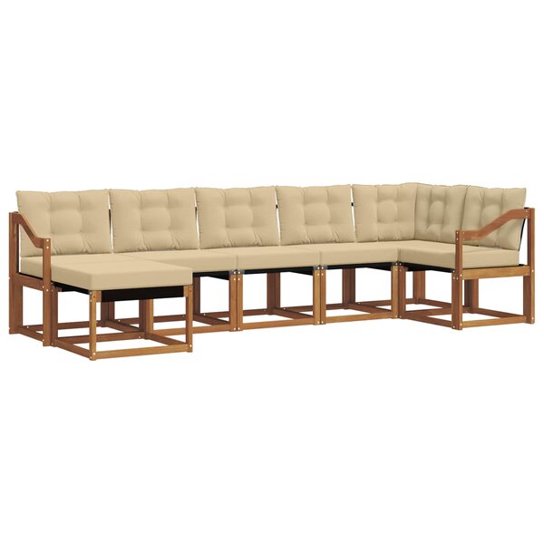 vidaXL Ensemble de canapés d'extérieur 7 pc Naturel et Beige