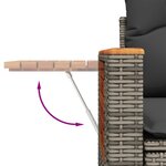 Ensemble de Canapés de Jardin 12 pièces avec Coussins Gris Poly Rattan Acacia
