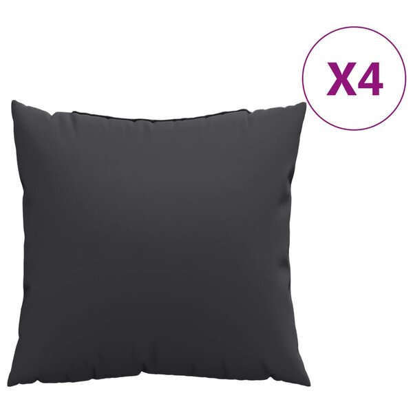 vidaXL Coussins de canapé 4 Pièces noir 60x60 cm tissu