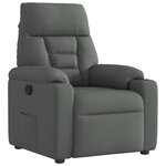 vidaXL Fauteuil inclinable Gris foncé Tissu