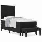 vidaXL Lit à ressorts avec matelas Noir 80 x 200 cm tissu