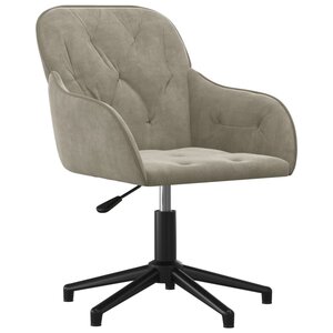 Chaise fauteuil siège pivotante de bureau informatique étude clairvelours gris 02_0024116