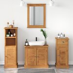 vidaXL Ensemble de mobilier de salle de bain 4 Pièces marron miel