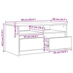 vidaXL Table basse Chêne artisan 90 x 50 x 45 cm Bois d'ingénierie