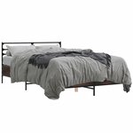 vidaXL Cadre de lit chêne marron 120x190 cm bois d'ingénierie et métal