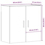 vidaXL Armoire murale chêne artisanal 60x31x60 cm bois d'ingénierie