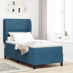 vidaXL Lit à ressorts avec matelas Bleu foncé 90 x 190 cm Velours