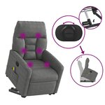 vidaXL Fauteuil inclinable de massage gris foncé tissu microfibre