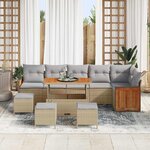 vidaXL Ensemble de canapé de jardin 10 Pièces Beige et gris clair