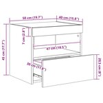 vidaXL Table de chevet avec lumières LED chêne marron 50x40x45 cm