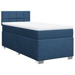 vidaXL Sommier à lattes de lit avec matelas Bleu 90x200 cm Tissu