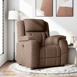 vidaXL Fauteuil de massage inclinable Marron Tissu
