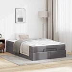 vidaXL Cadre de lit avec matelas Gris 120 x 200 cm Faux cuir