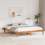 vidaXL Cadre de lit avec tables de chevet Marron 200 x 200 cm