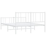 vidaXL Cadre de lit métal sans matelas et pied de lit blanc 160x200 cm