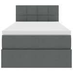 vidaXL Lit de rangement LED avec matelas Gris foncé 90 x 190 cm Tissu