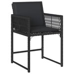 vidaXL Chaises de jardin lot de 4 avec coussins noir résine tressée